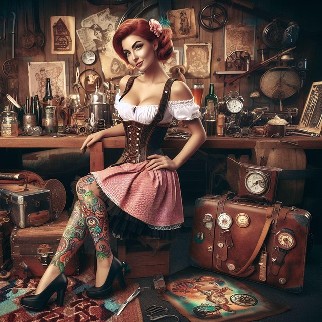 Free ai generated woman steampunk illustration