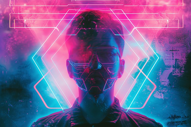 Download free HD stock image of Ai Generated Man Free ai generated man synthwave illustration