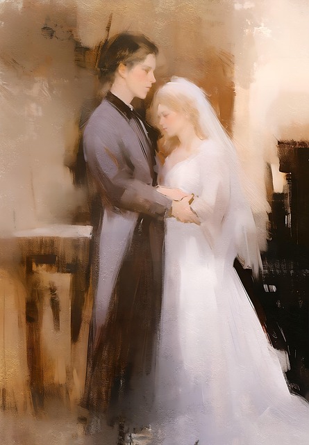 Free ai generated couple wedding illustration