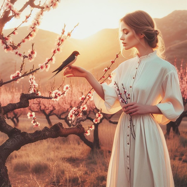Download free HD stock image of Ai Generated Woman Free ai generated woman bird illustration