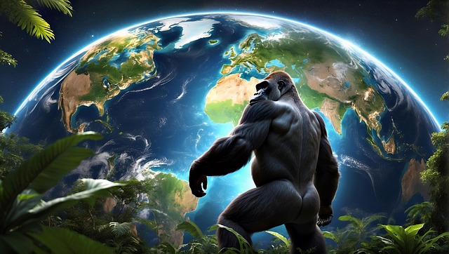 Download free HD stock image of Ai Generated Gorilla Free ai generated gorilla ape illustration
