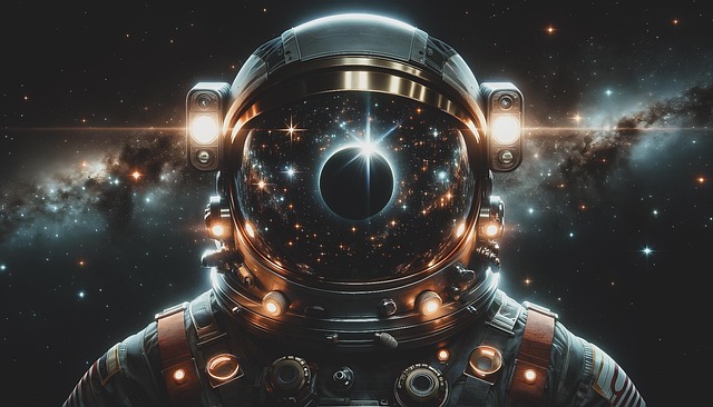 Free ai generated astronaut eclipse illustration