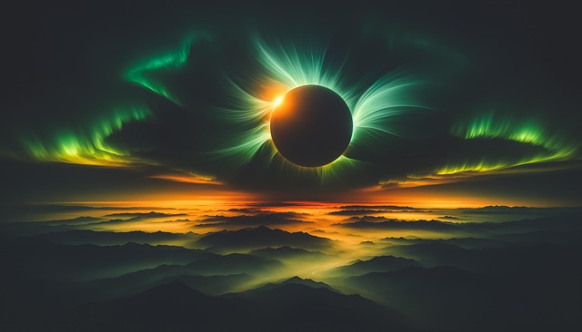 Free ai generated eclipse aurora illustration