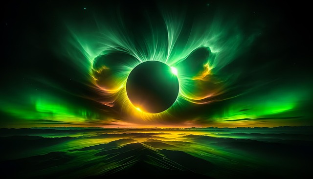 Free ai generated eclipse aurora illustration