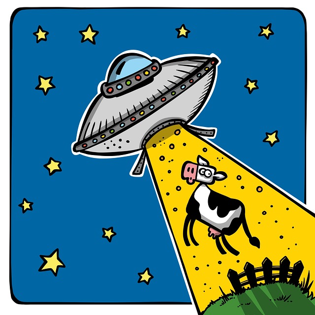 Free alien abduction cow illustration