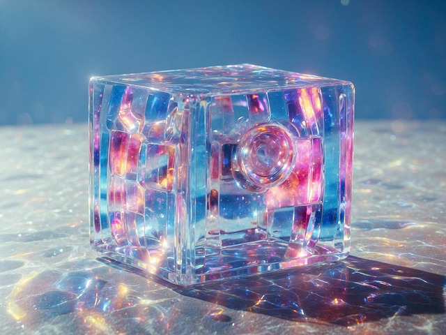 Free ai generated glass cube illustration