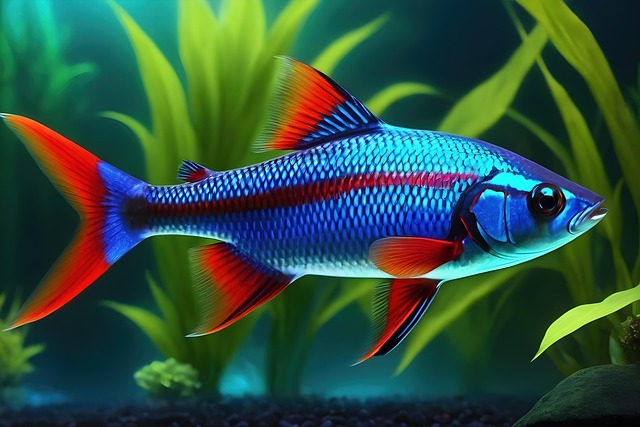 Free ai generated fish neon tetra illustration