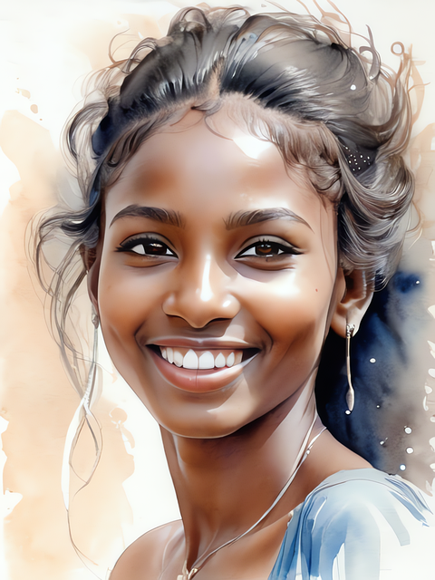 Free ai generated woman smile illustration