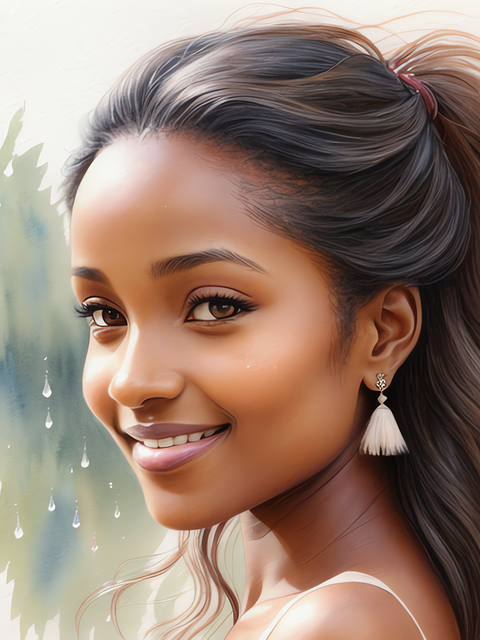 Free ai generated woman smile illustration