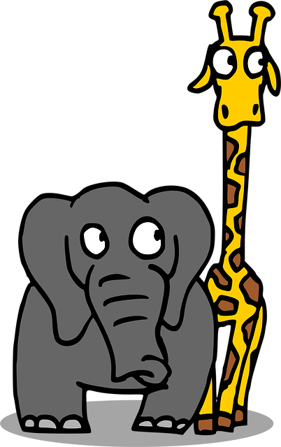 Free Giraffe Elephant vector and picture