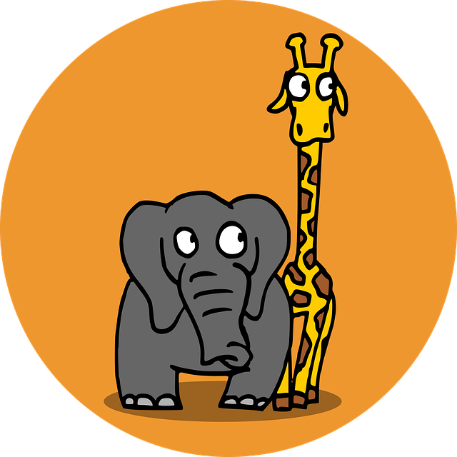 Free Giraffe Elephant vector and picture