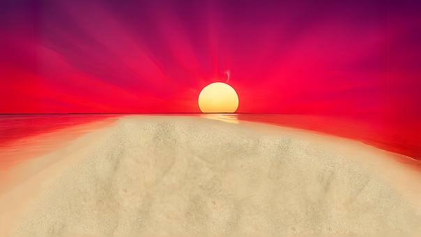 Strand-Sonnenuntergang-Hintergrund