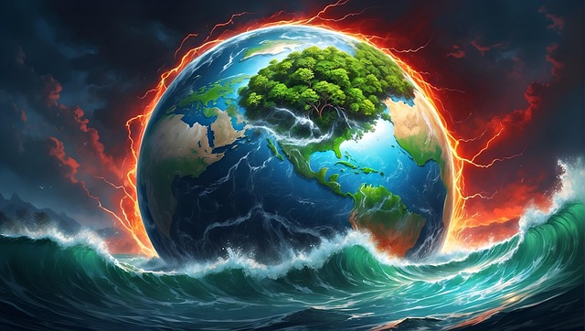 Free ai generated earth climate change illustration