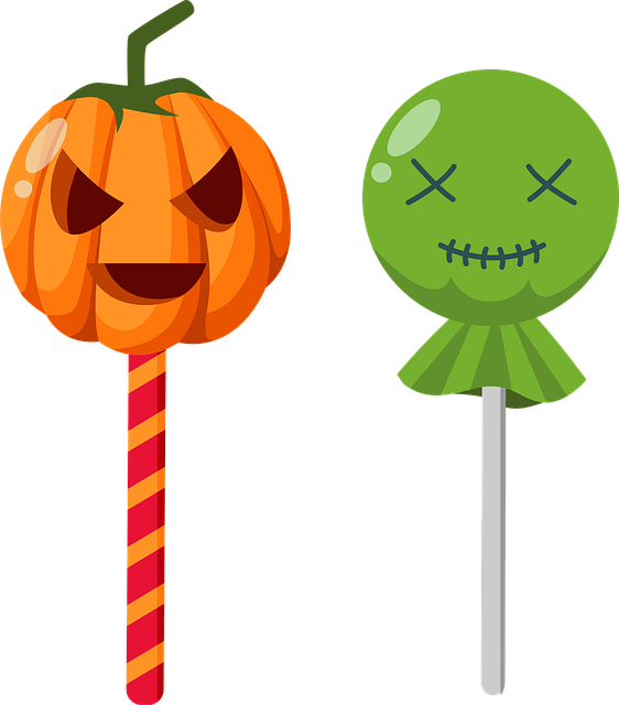 Free halloween lollipop sweets illustration