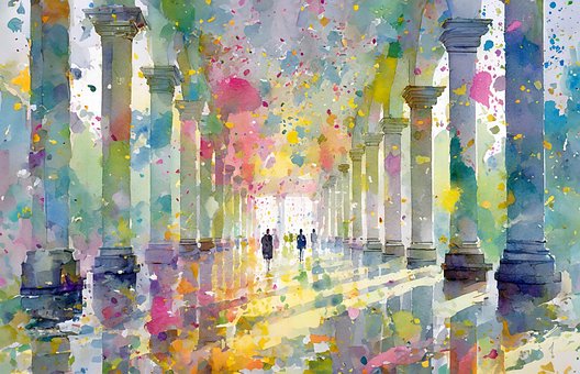 Free Hall Pillars illustration and picture