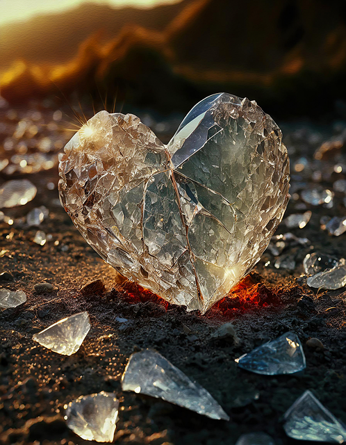 Free heart broken glass illustration
