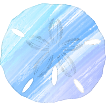 Aquarell, Sanddollar, Strand, Blau, Lila