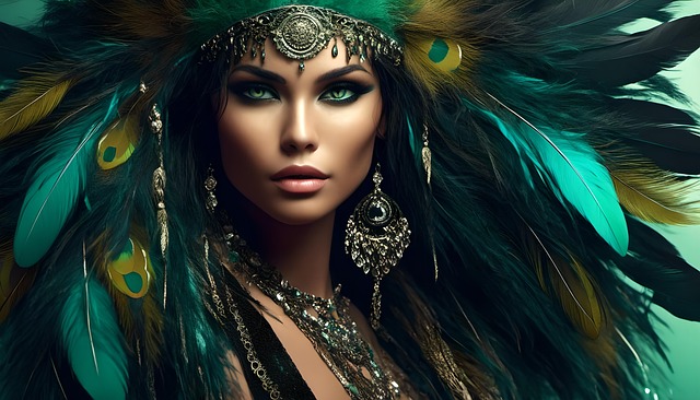 Free woman native american indian illustration