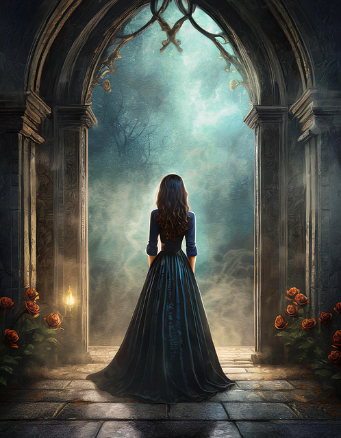 Free ai generated woman gothic illustration