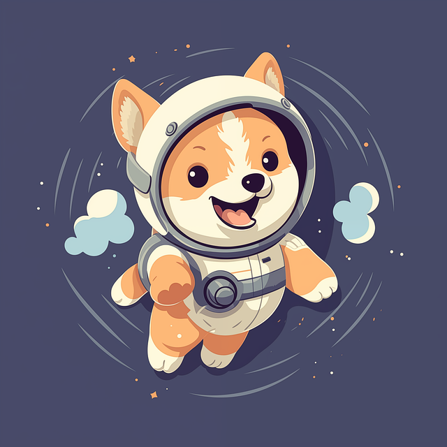 Free ai generated dog astronaut illustration