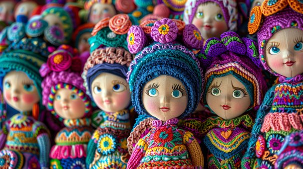 Dolls, Handmade, Colorful, Traditional