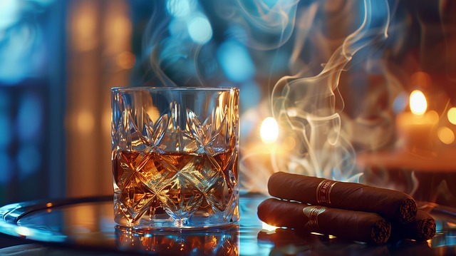 Free ai generated whiskey cigars illustration