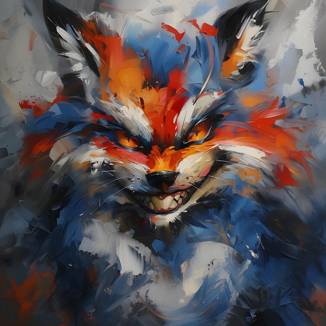 Free ai generated fox painting illustration