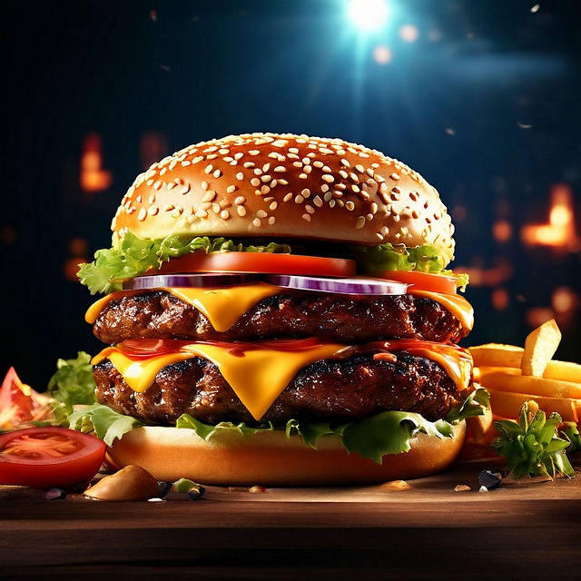 Free ai generated burger cheeseburger illustration