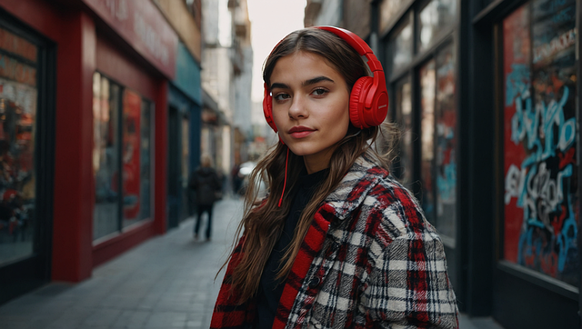 Download free HD stock image of Ai Generated Woman Free ai generated woman headphones illustration