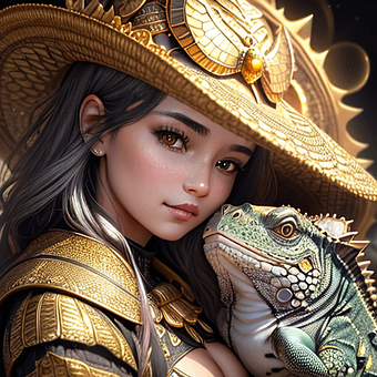 Frauen, Drachen, Natur, Eidechse