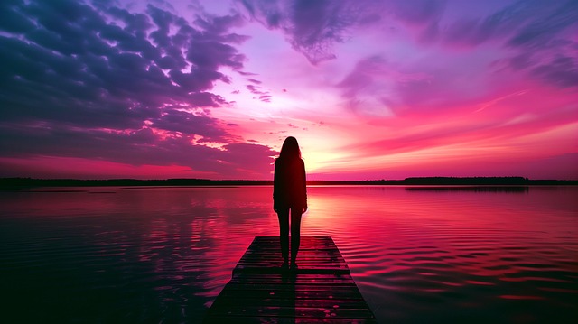 Free ai generated woman dock illustration