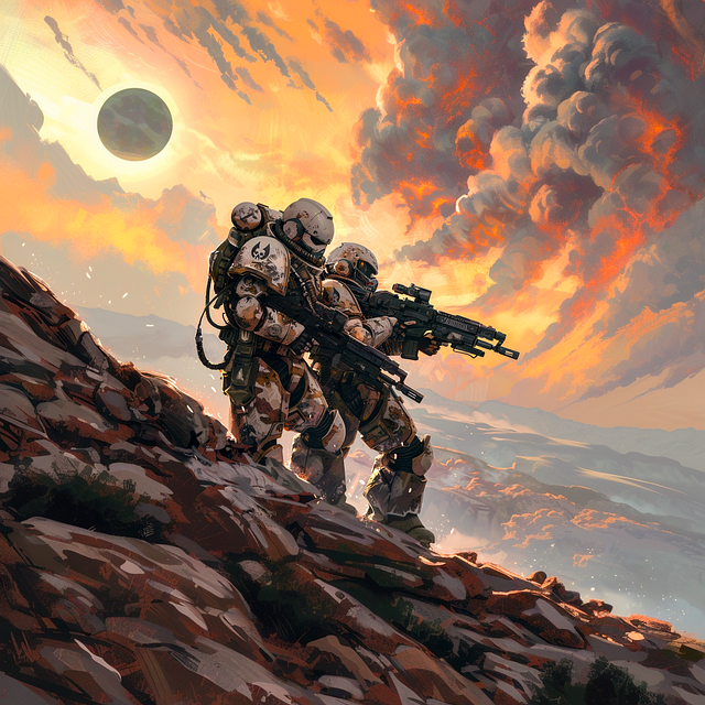 Free ai generated men soldiers illustration