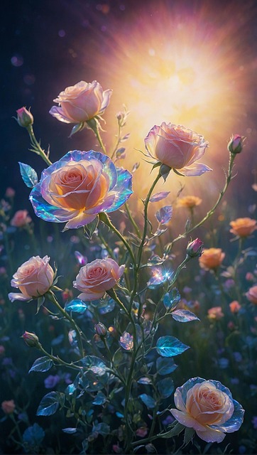 Free glass roses flowers illustration