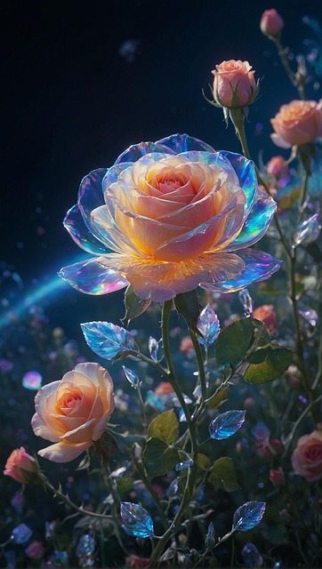 Free glass roses flowers illustration