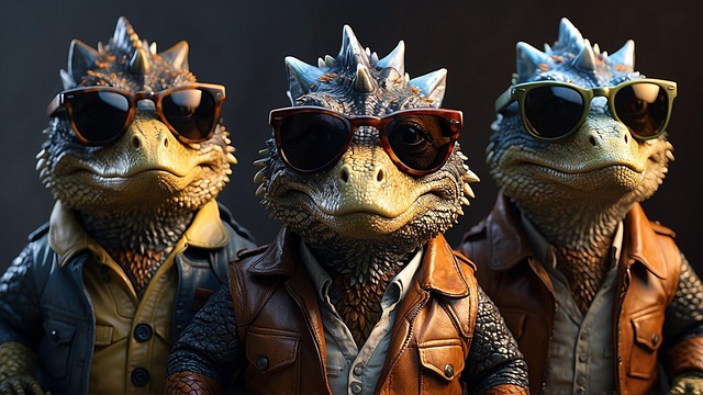 Free ai generated lizard men illustration