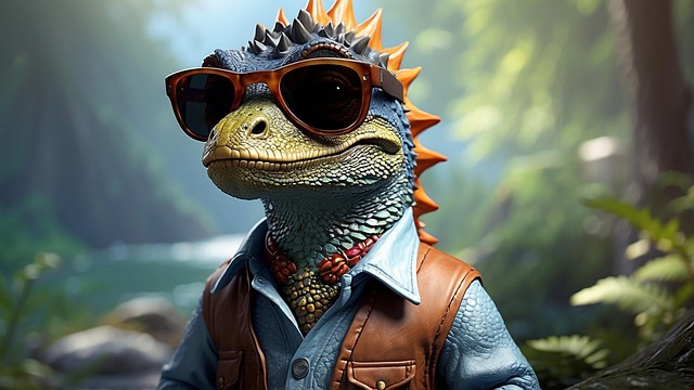 Free ai generated lizard man illustration