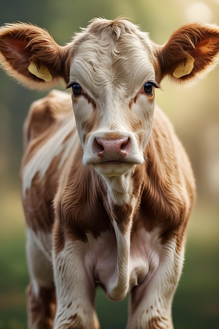 Free ai generated cow calf illustration