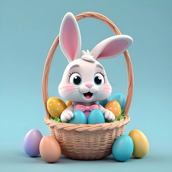 Ai Generert, Kanin, Påske, Egg, Kurv