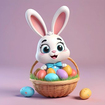 Ai Generert, Påske, Kanin, Egg, Kurv
