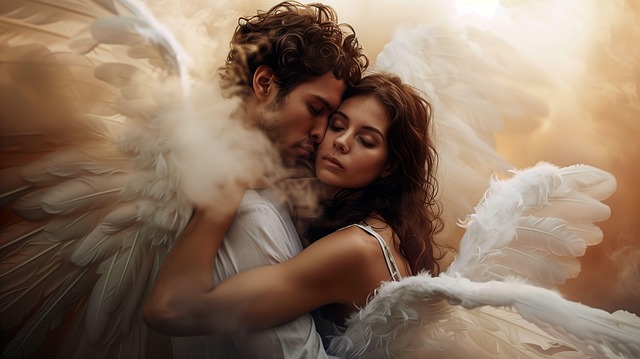 Free ai generated couple wings illustration