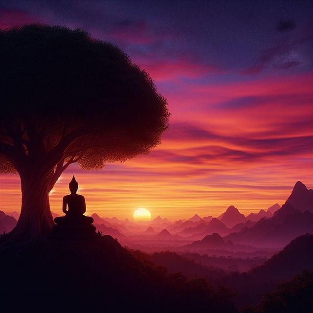 Free ai generated buddha tree illustration