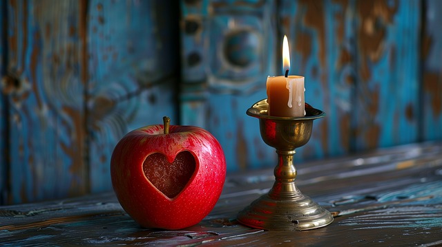 Free ai generated candle apple illustration