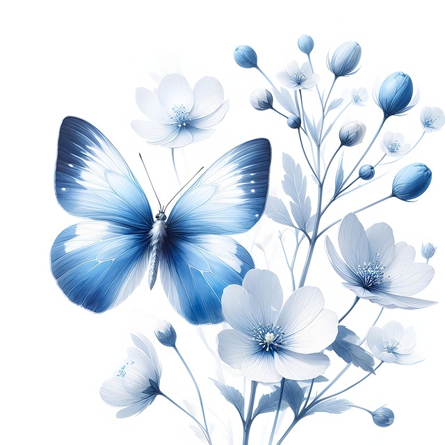 Free ai generated butterfly flowers illustration