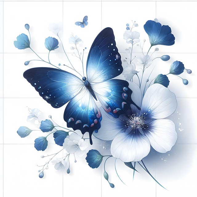 Free ai generated butterfly flowers illustration