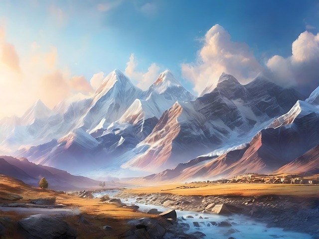 Free ai generated mountain snow illustration