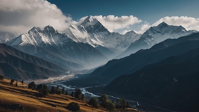Free ai generated mountain snow illustration