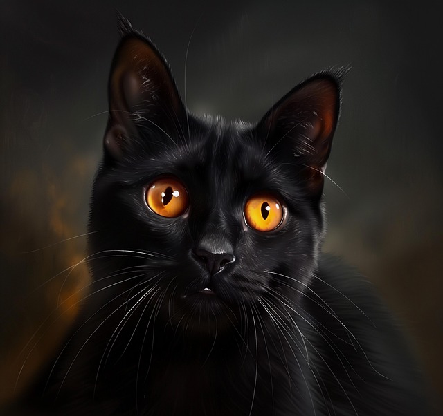 Free ai generated cat black cat illustration