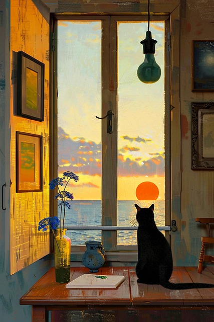 Free ai generated animal window illustration