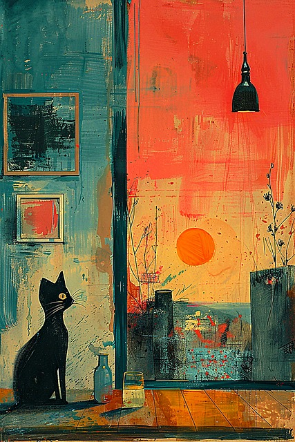 Free ai generated cat rustic charm illustration