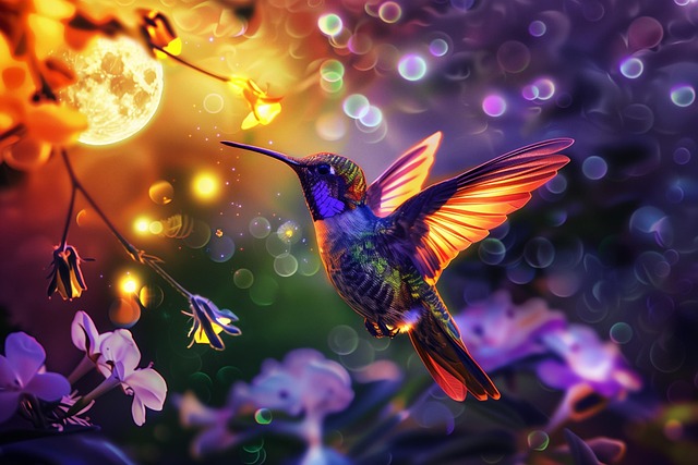 Free ai generated hummingbird vibrant illustration